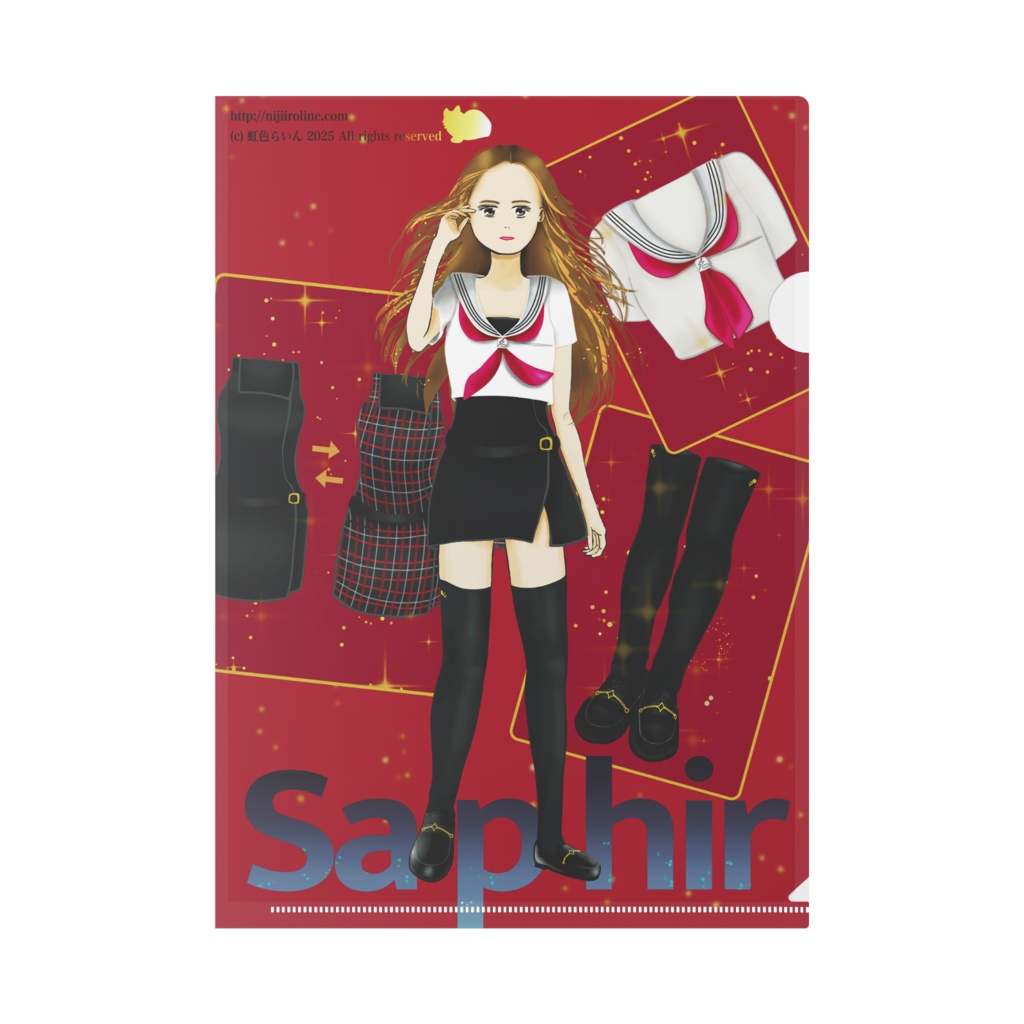 No.10 クリアファイル、いろいろな夏のセーラー服-サファイア