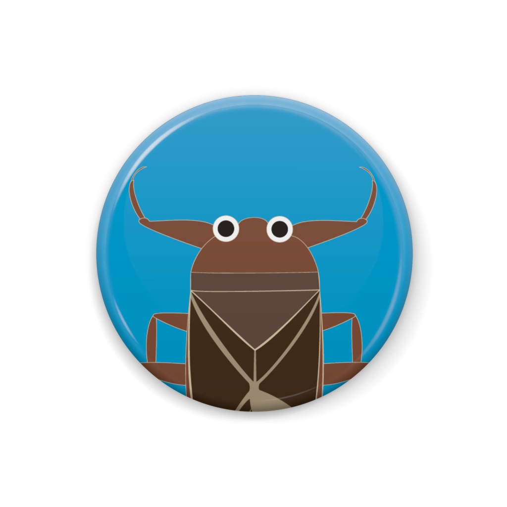 No11-1 缶バッジ、タガメくん、水色