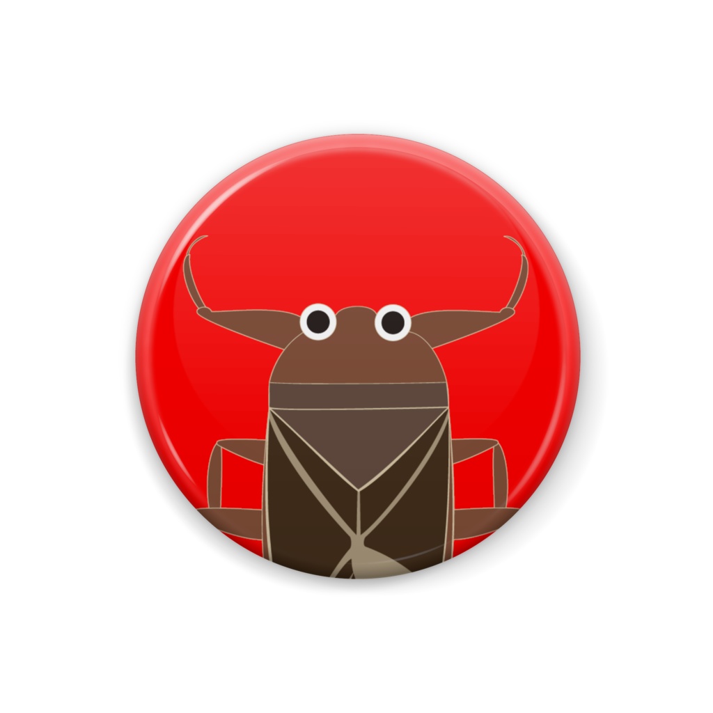 No12-1 缶バッジ、タガメくん、赤色