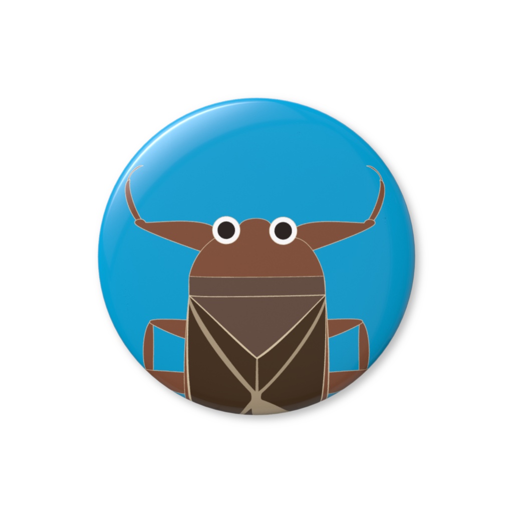 No11-2 缶バッジ(バリュー)、タガメくん、水色