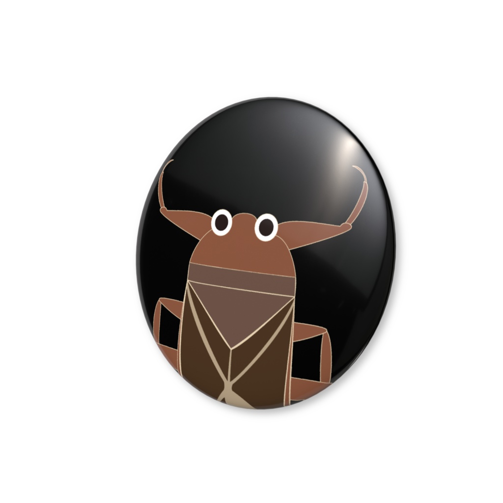 No13-2 缶バッジ(バリュー)、タガメくん、黒色