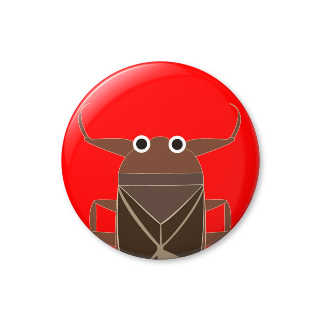 No12-2 缶バッジ(バリュー)、タガメくん、赤色