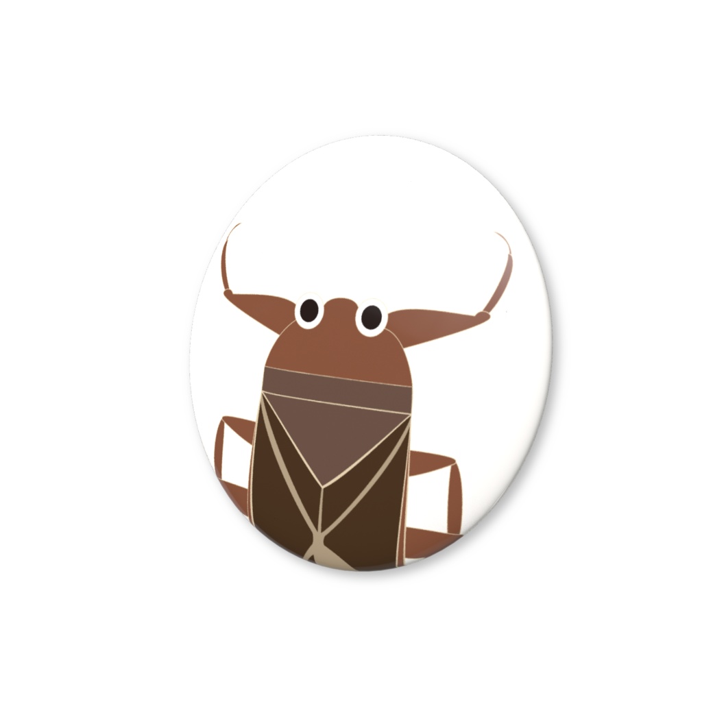 No14-2 缶バッジ(バリュー)、タガメくん、白色