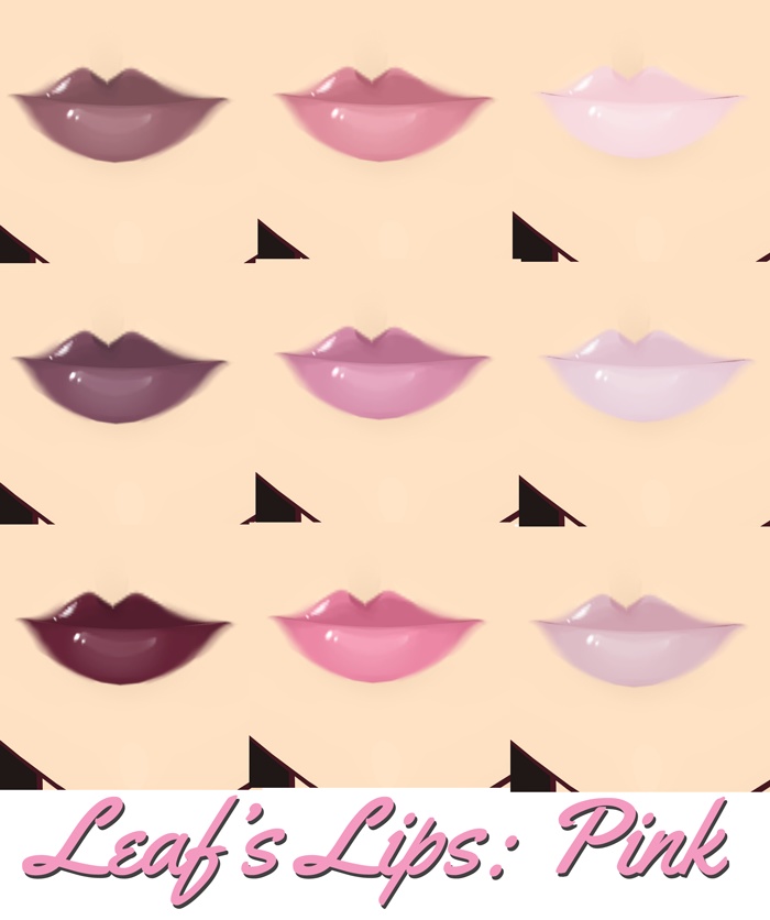 Leaf's Lips: Pink Collection (9 Colors!) [VROID]