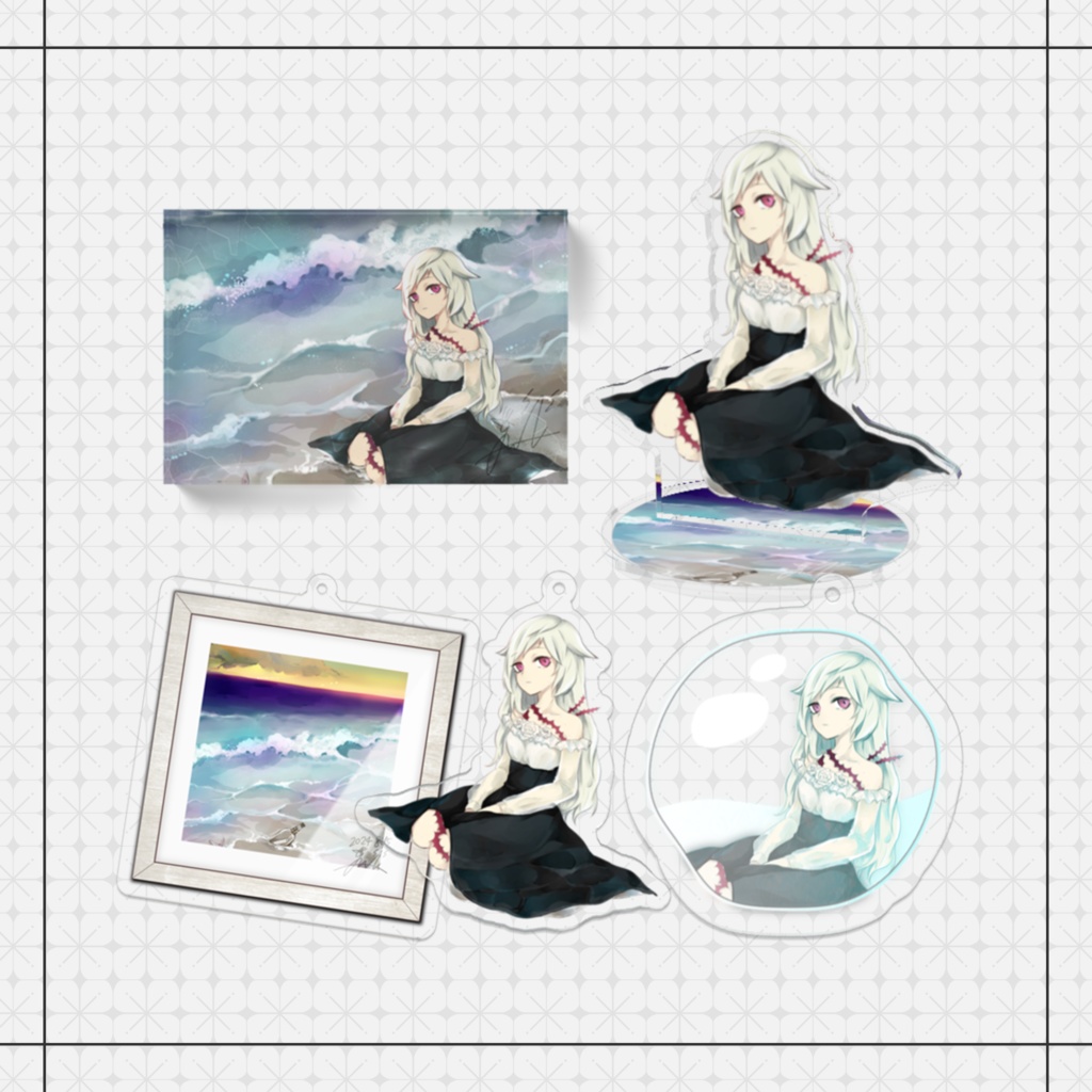 「 あの子は海にいた。滴ver. 」アクリルキーホルダー