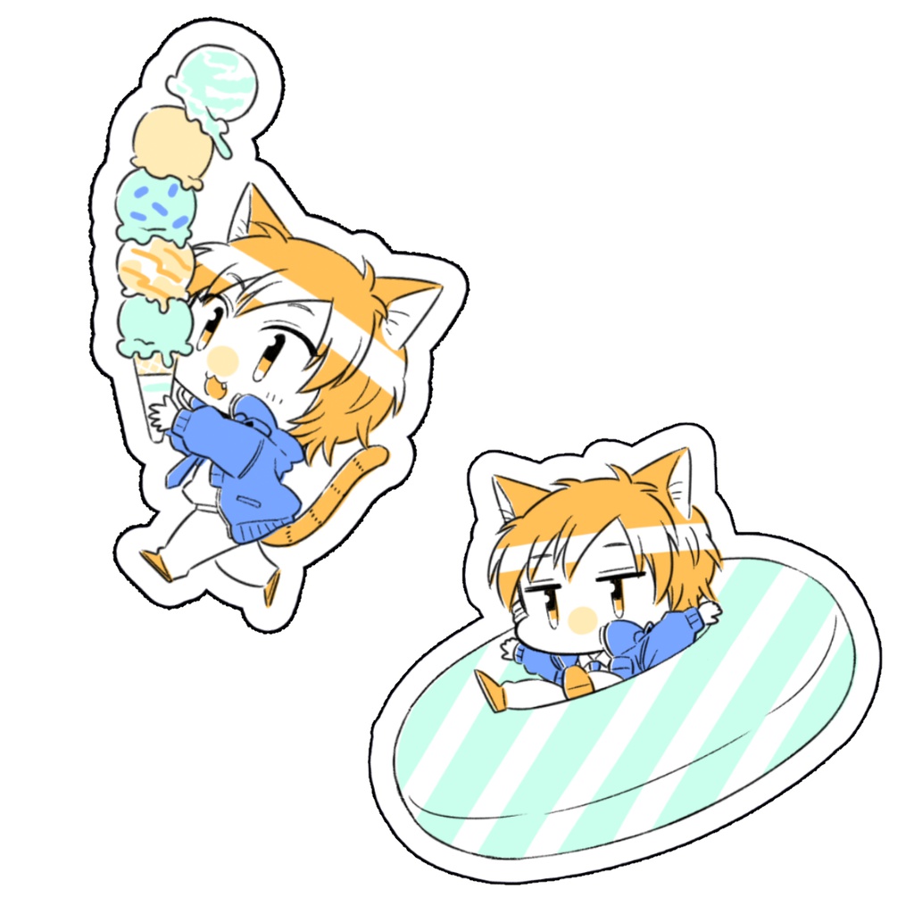 夏の猫村さんシール