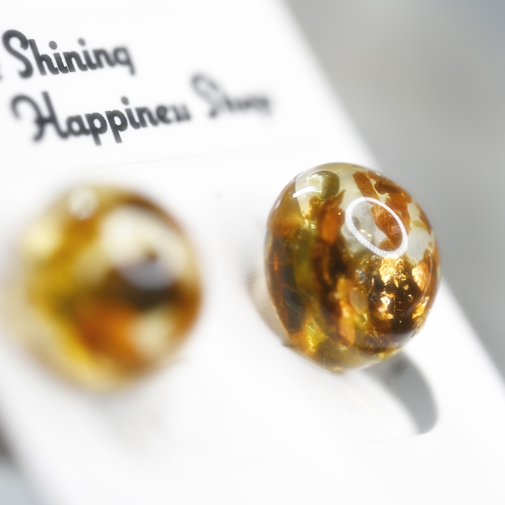 ブラウンマイカ　ノンホールピアス