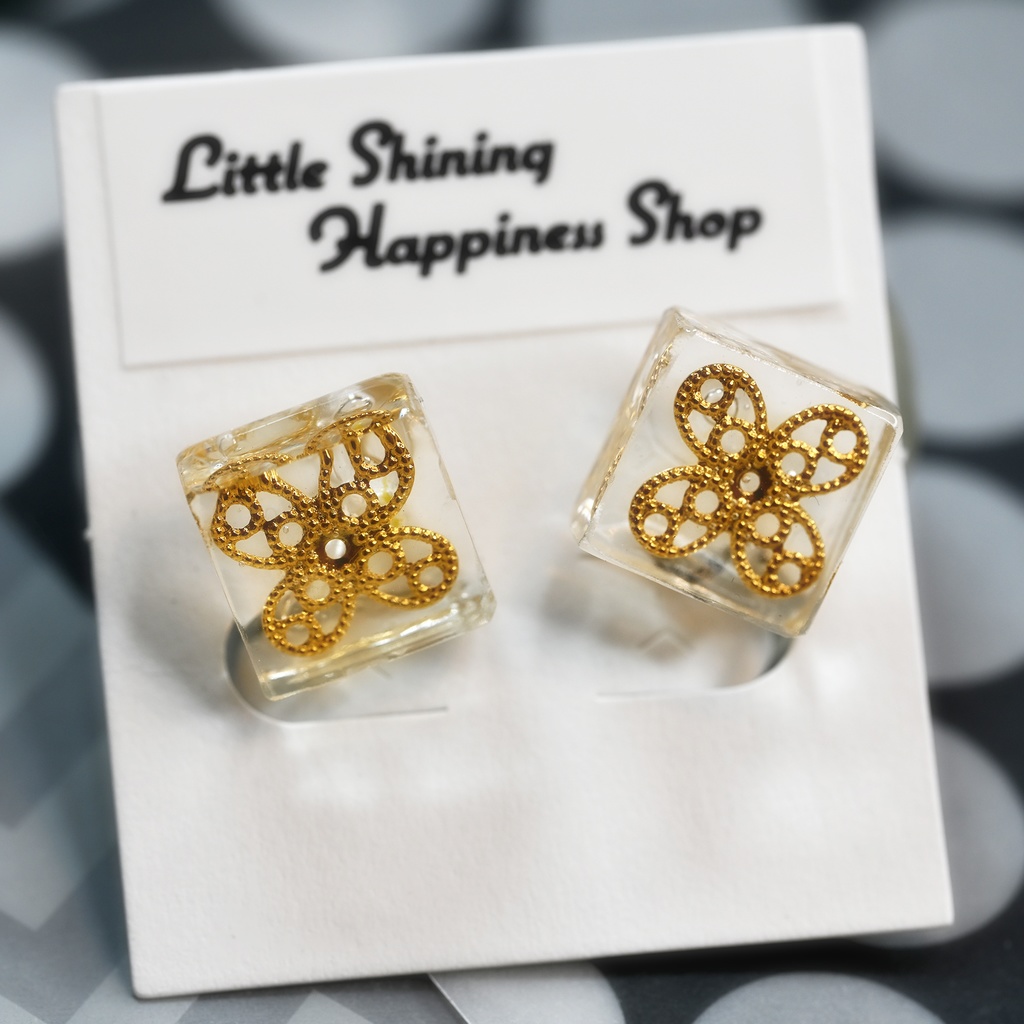 お花フレーム ノンホールピアス