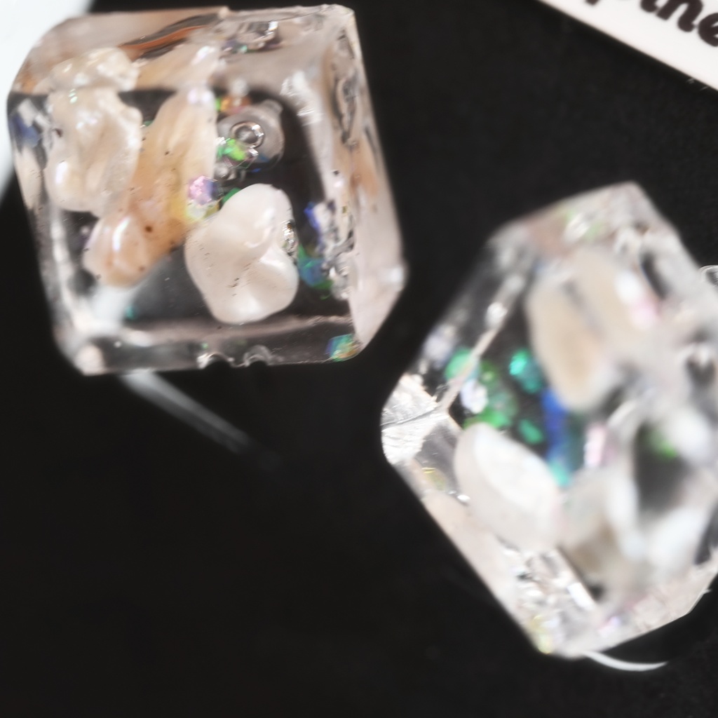 淡水パールラメ ノンホールピアス