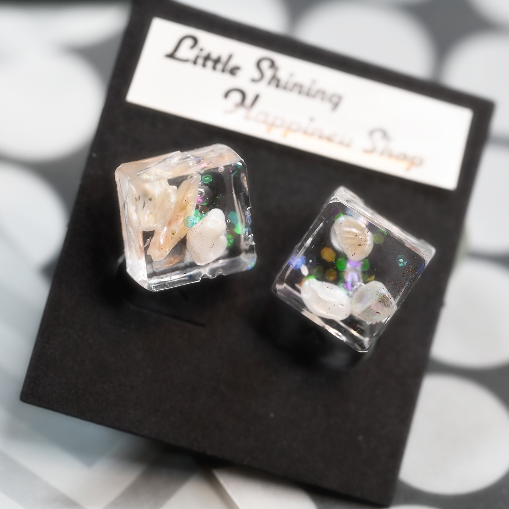 淡水パールラメ ノンホールピアス