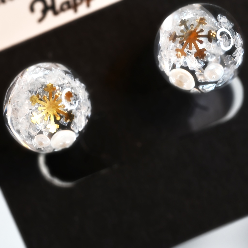 雪の結晶　ノンホールピアス