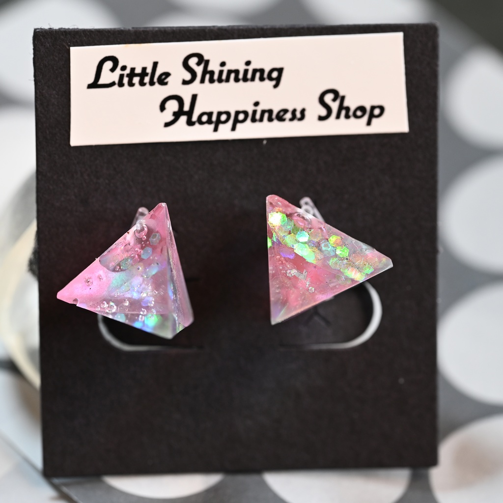 ピンクオーロラ ノンホールピアス