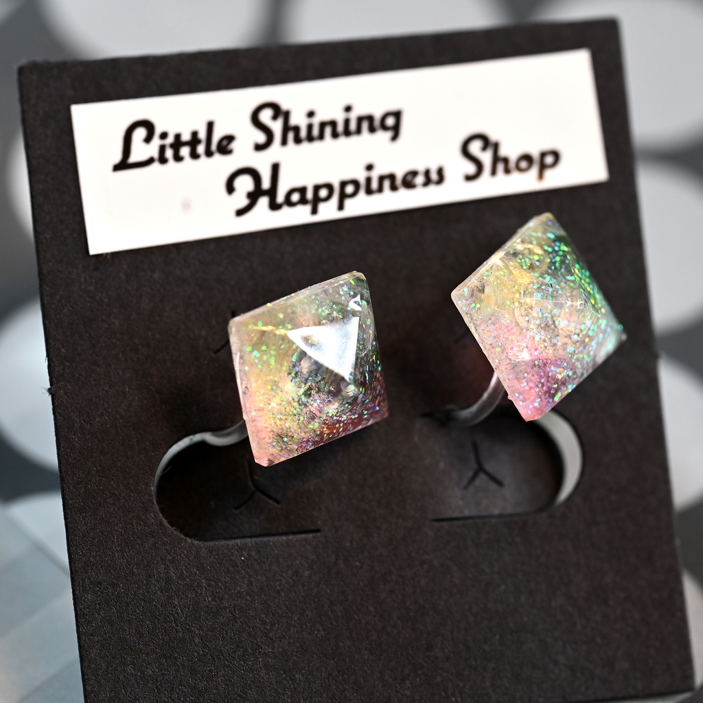 オーロララメ クリア ノンホールピアス