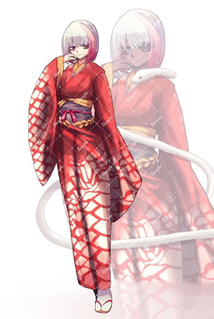 立ち絵素材 蛇女 通常版/怪異版 差分10枚以上