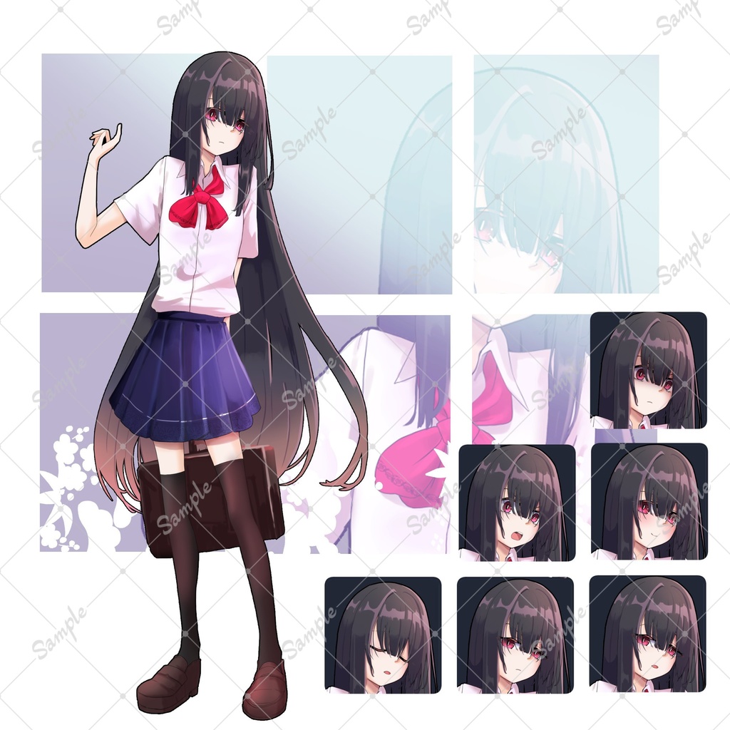 【立ち絵販売】女子高生の女の子【差分30枚、PSDデータ】
