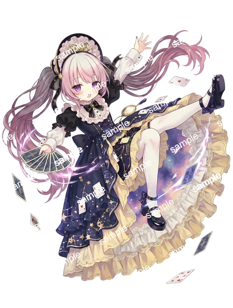 【限定1点】星空のメイドちゃん【Vライバーデビューフルセット/立ち絵・三面図・一枚絵】