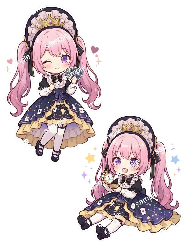 【限定1点】星空のメイドちゃん【Vライバーデビューフルセット/立ち絵・三面図・一枚絵】