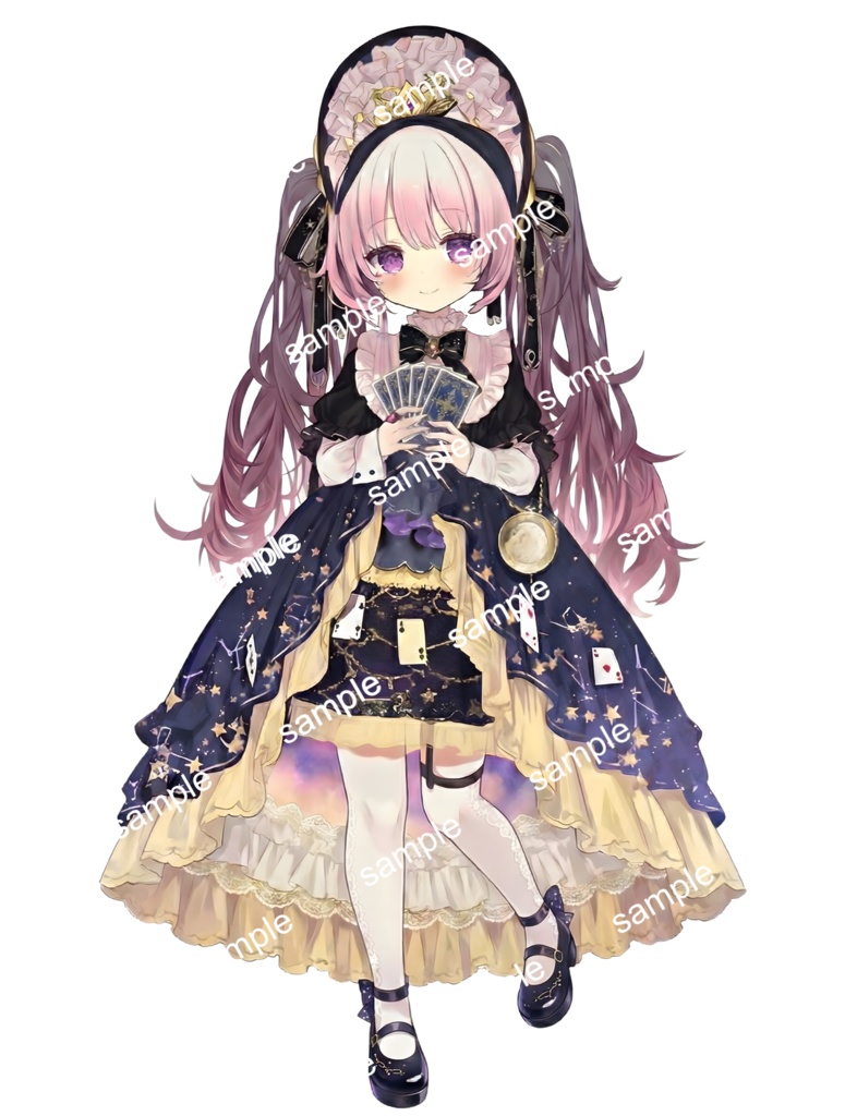 【限定1点】星空のメイドちゃん【Vライバーデビューフルセット/立ち絵・三面図・一枚絵】