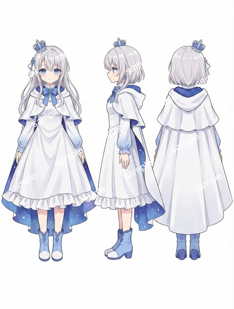 【限定1点】星空マントの銀髪プリンセス【Vライバーデビューフルセット】