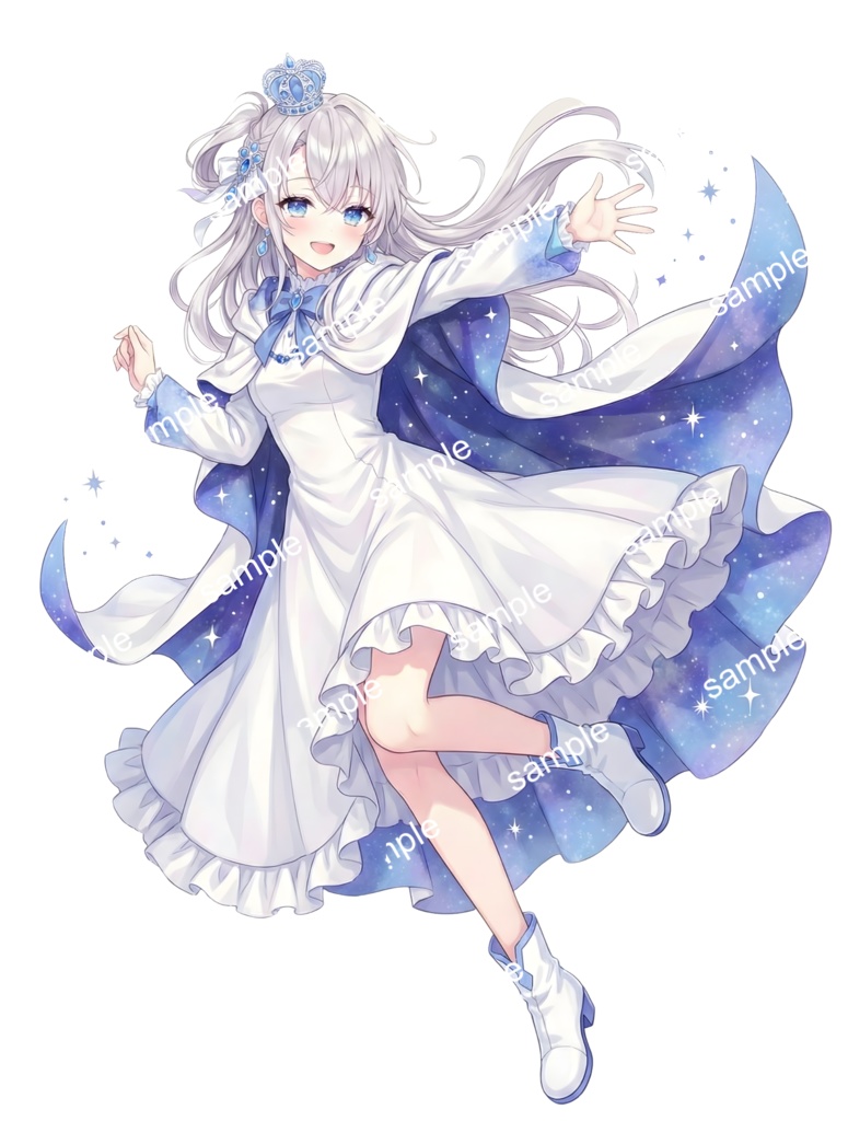 【限定1点】星空マントの銀髪プリンセス【Vライバーデビューフルセット】