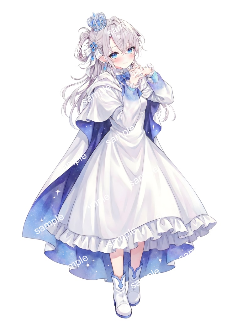 【限定1点】星空マントの銀髪プリンセス【Vライバーデビューフルセット】