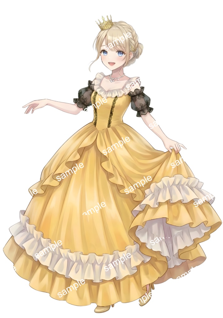 【限定1点】黄色ドレスの金髪お姫様【Vライバーデビューフルセット】