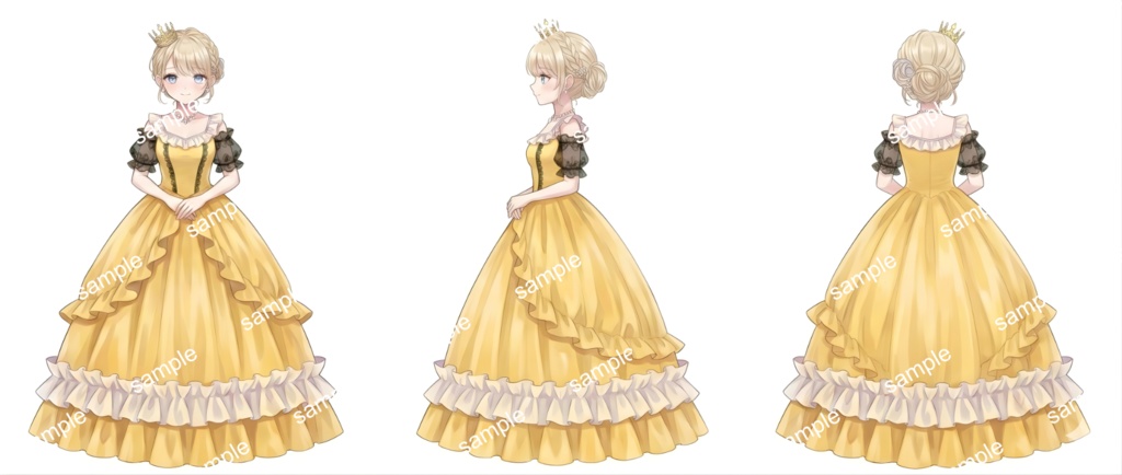 【限定1点】黄色ドレスの金髪お姫様【Vライバーデビューフルセット】