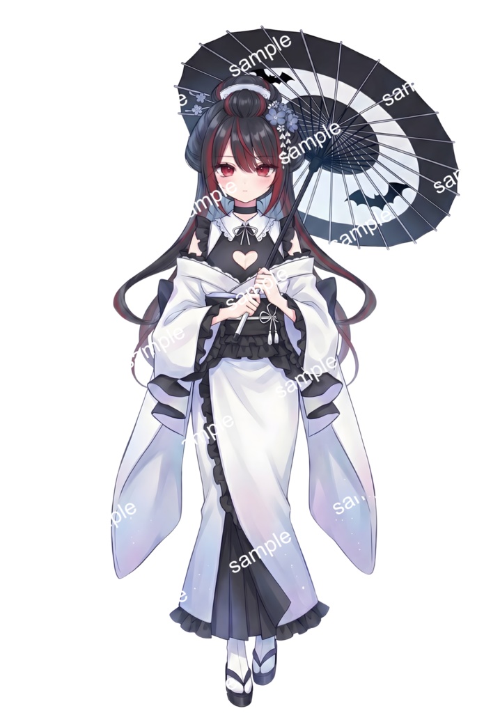 【限定1点】白黒着物の和風ゴスロリちゃん【Vライバーデビューフルセット】