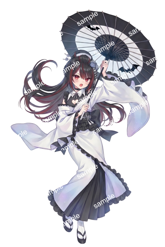 【限定1点】白黒着物の和風ゴスロリちゃん【Vライバーデビューフルセット】