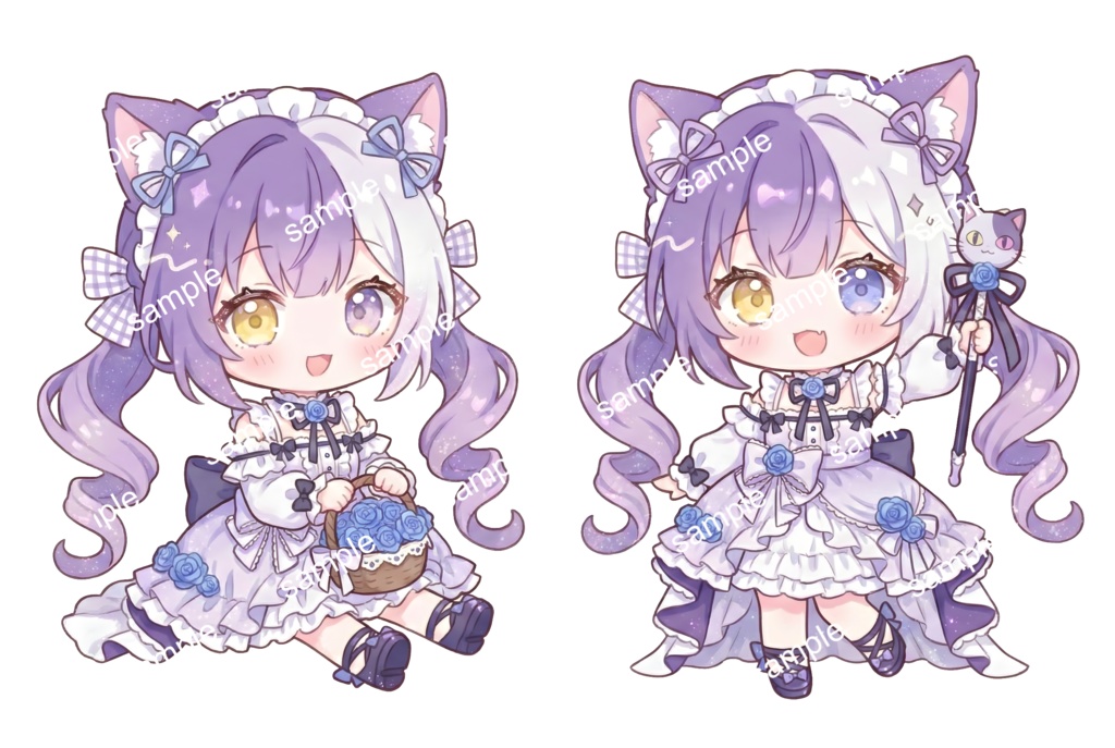 【限定1点】猫耳と猫ステッキのオッドアイちゃん【Vライバーデビューフルセット】