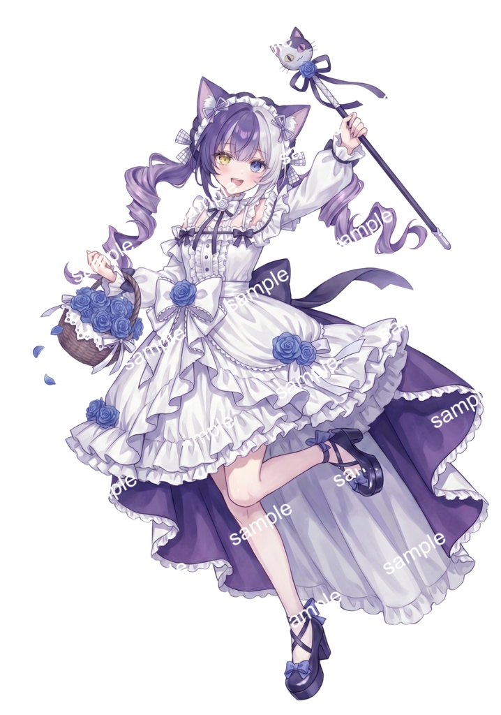 【限定1点】猫耳と猫ステッキのオッドアイちゃん【Vライバーデビューフルセット】