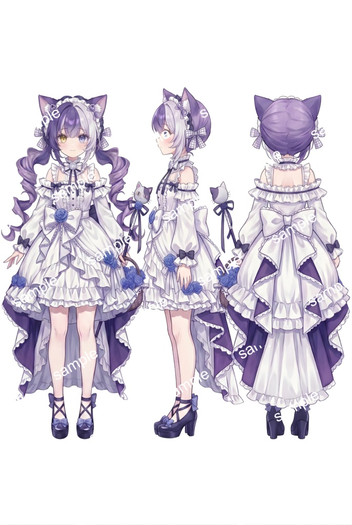 【限定1点】猫耳と猫ステッキのオッドアイちゃん【Vライバーデビューフルセット】