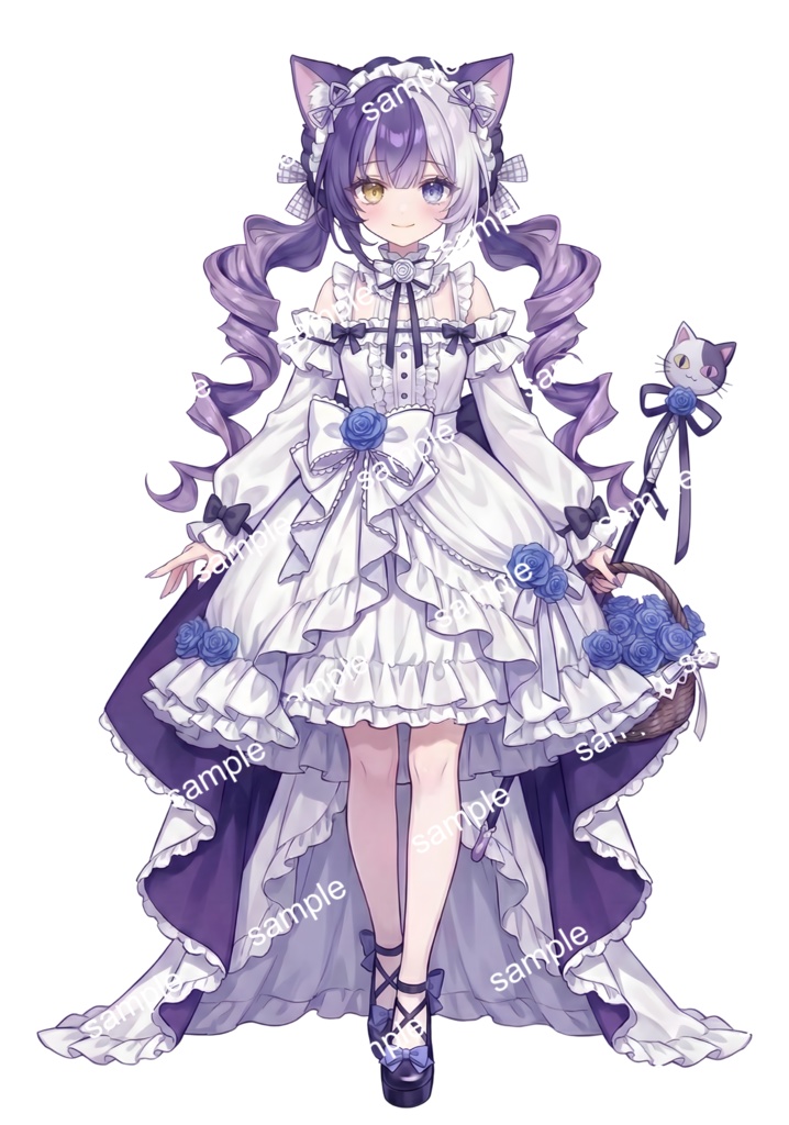 【限定1点】猫耳と猫ステッキのオッドアイちゃん【Vライバーデビューフルセット】