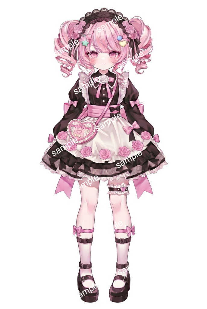 【限定1点】黒ピンクメイドのツインテちゃん【Vライバーデビューフルセット】