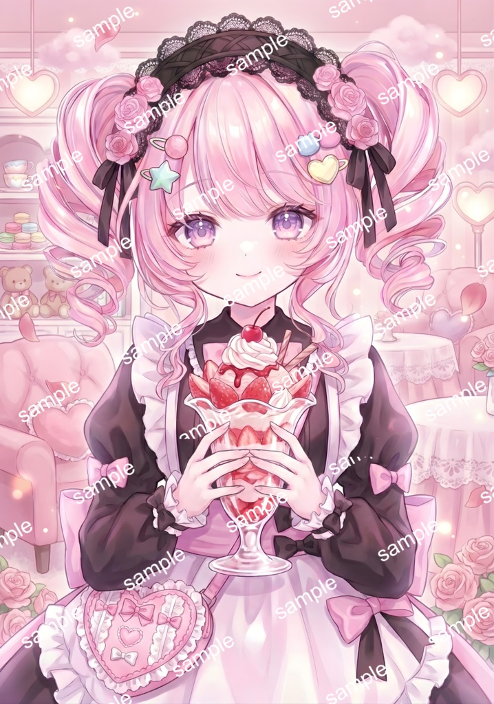 【限定1点】黒ピンクメイドのツインテちゃん【Vライバーデビューフルセット】