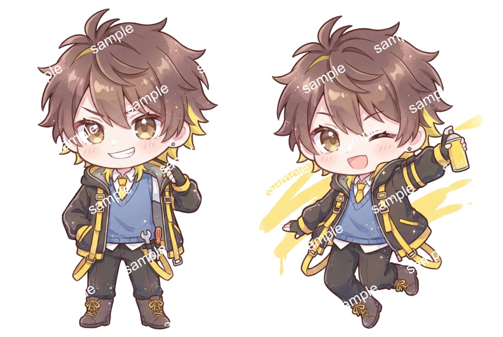 【限定1点】黄色メッシュのストリート制服男子【Vライバーデビューフルセット】