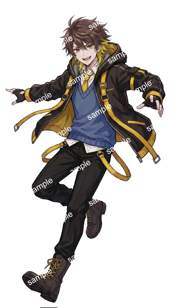 【限定1点】黄色メッシュのストリート制服男子【Vライバーデビューフルセット】