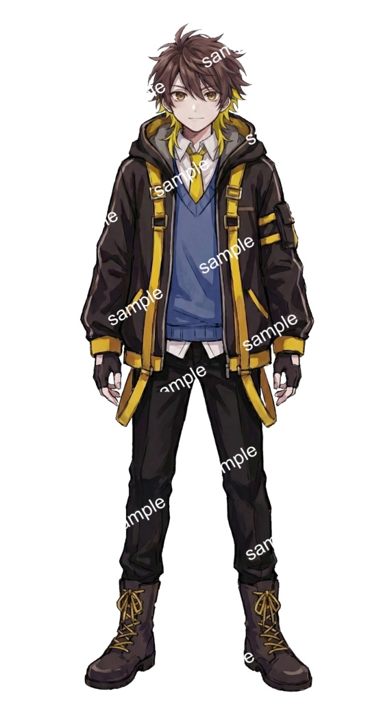 【限定1点】黄色メッシュのストリート制服男子【Vライバーデビューフルセット】