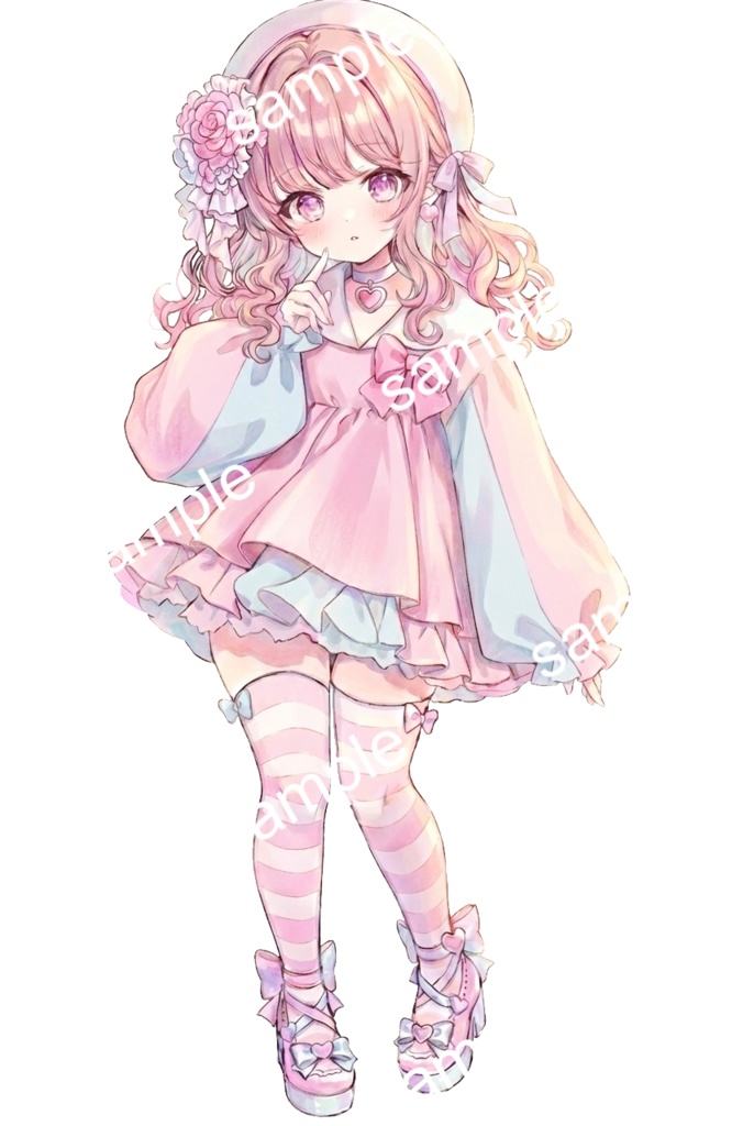 【限定1点】花飾りとパステルドレスちゃん【Vライバーデビューフルセット】