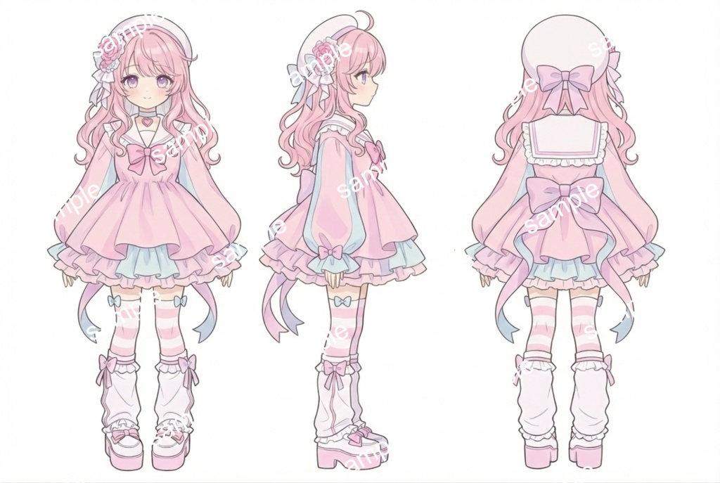 【限定1点】花飾りとパステルドレスちゃん【Vライバーデビューフルセット】