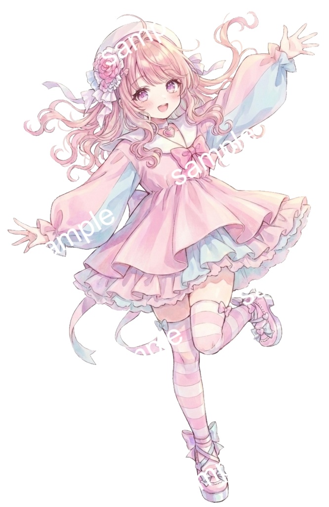 【限定1点】花飾りとパステルドレスちゃん【Vライバーデビューフルセット】