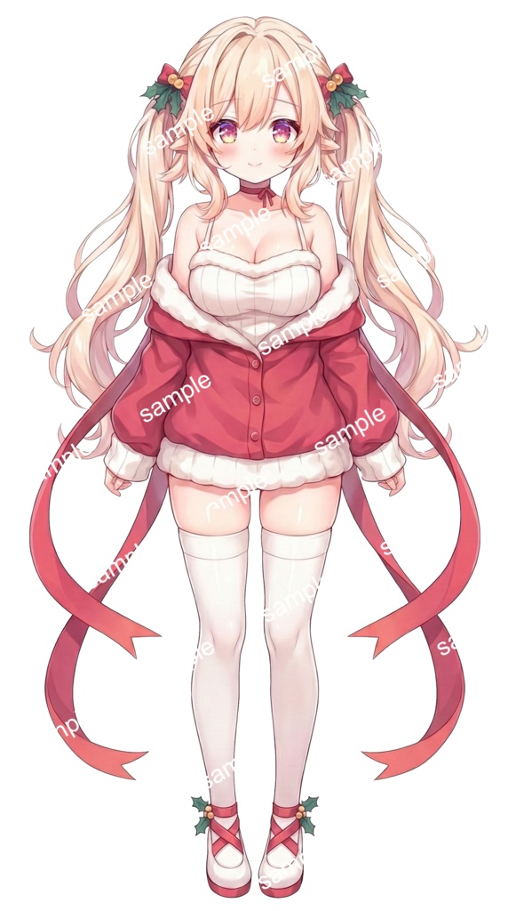 【限定1点】金髪ツインテのサンタエルフちゃん【Vライバーデビューフルセット】