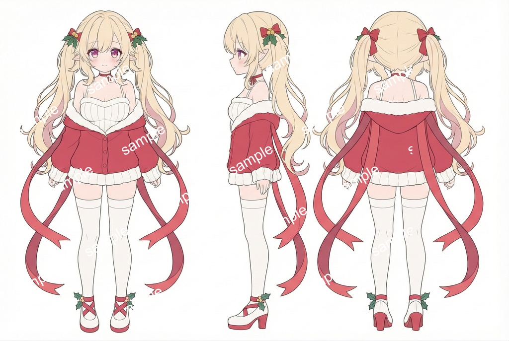 【限定1点】金髪ツインテのサンタエルフちゃん【Vライバーデビューフルセット】