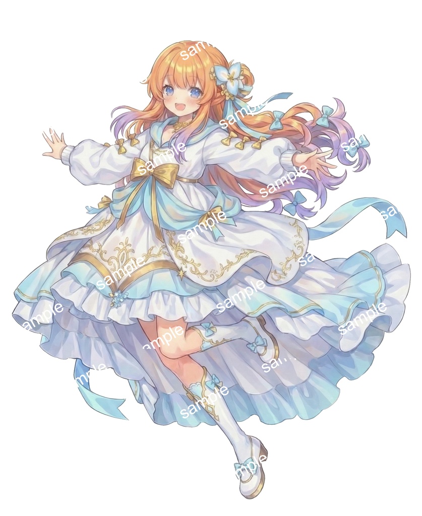 【限定1点・魂募集】オレンジ髪のお姫様ちゃん【Vライバーデビューフルセット/立ち絵・キービジュアル・SD】