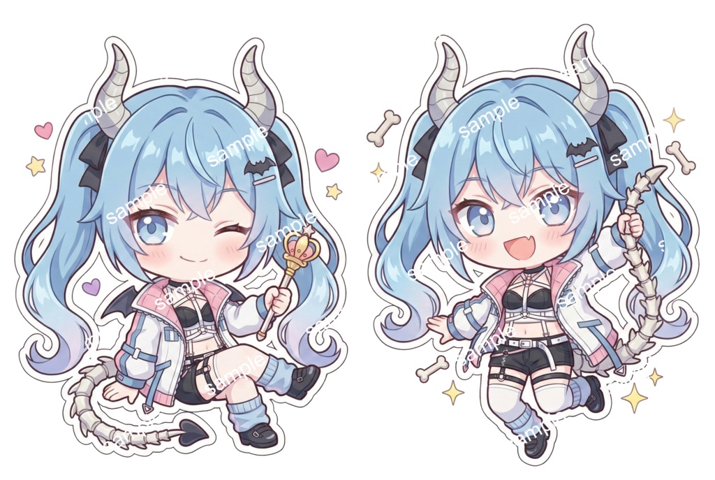 【限定1点】蒼角のボーンデビル(シアン)【Vライバーデビューフルセット】