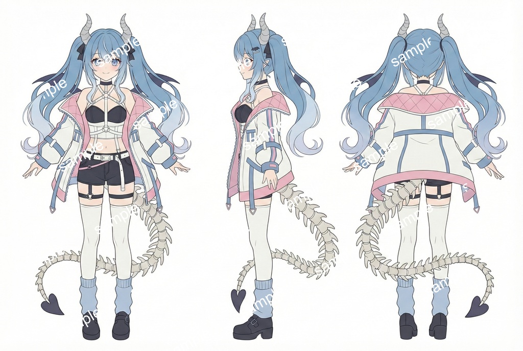 【限定1点】蒼角のボーンデビル(シアン)【Vライバーデビューフルセット】