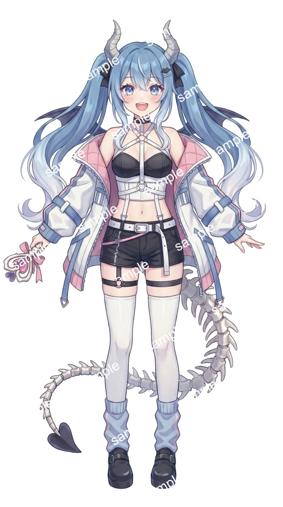 【限定1点】蒼角のボーンデビル(シアン)【Vライバーデビューフルセット】