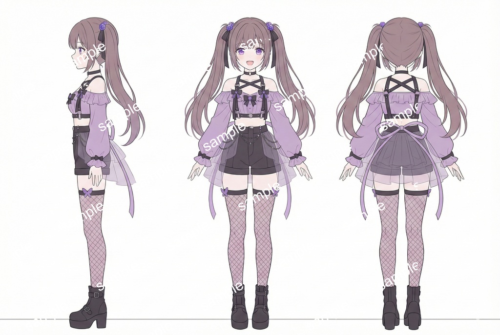 【限定1点】紫蝶の地雷系(アゲハ)【Vライバーデビューフルセット】