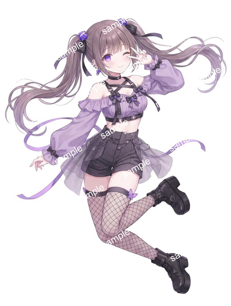 【限定1点】紫蝶の地雷系(アゲハ)【Vライバーデビューフルセット】