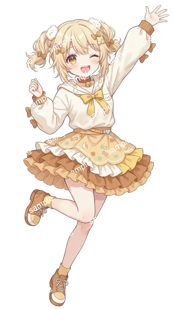 【限定1点】とろける甘さのプリン色♡スイーツ系ツインテちゃん【Vライバーデビューフルセット】